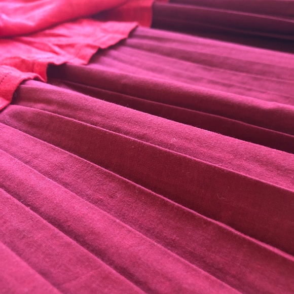 Free People Red Pleated Cowl Neck Shift Dress - Picture 5 of 5